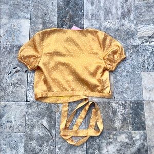 Cute silk wrap around crop top